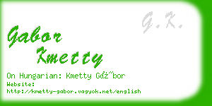 gabor kmetty business card